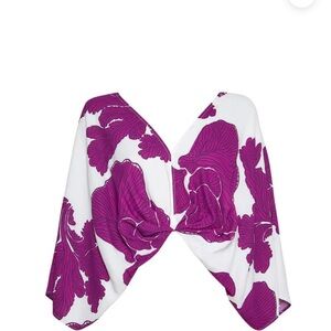 Floral Purple and White Women's Blouse